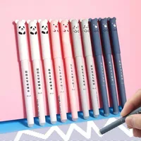 8Pcs/Set Kawaii Pig Bear Cat Erasable Gel Pen School Office Washable Handle School Office  Stationery Gift 0.35mm Blue Black Ink 1