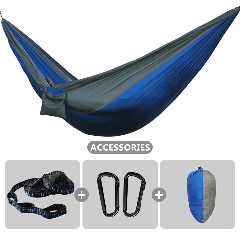 Description Picture 6 of item260x140cm Double Camping Hammocks with 2 Tree Straps Portable Indoor Outdoor Travel Hammock for Backpacking Beach Hiking swing