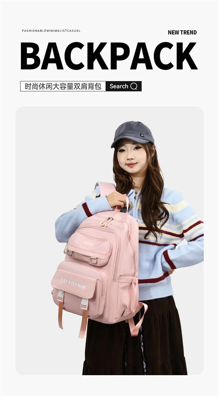 2026 Modische Schultasche für Mädchen, Grundschüler der Klassen drei bis sechs, Mittelschüler, doppelte Umhängetaschen – Detail 8