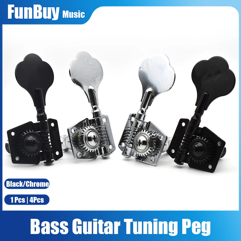 4R/4L/1L/1R Opened Electric Bass Guitar Tuning Pegs 4String Machine Heads Tuners for Chrome Black High Quality | Спорт и развлечения