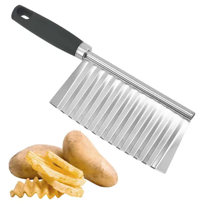 

Potato Slicer Stainless Steel Potato Chip Slicer Cutter Crinkle Wavy Slicer Knife Potato Cutter Chopper French Fry Maker Tool