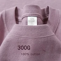 Hommes vêtements été coton 300 grammes pur coton manches courtes T-shirt hommes décontracté Base haut surdimensionné T-shirt 3