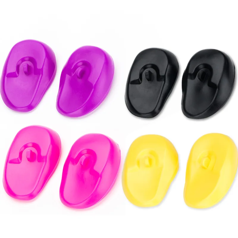 2pcs Silicone Ear Cover Hair Coloring Dyeing Ear Protector Waterproof Shower Ear Shield Earmuffs Caps Salon Styling Accessories 2pcs silicone bath barber coloring ear protect cap ear protector reusable hairdressing ear cover waterproof hair dyeing earmuffs