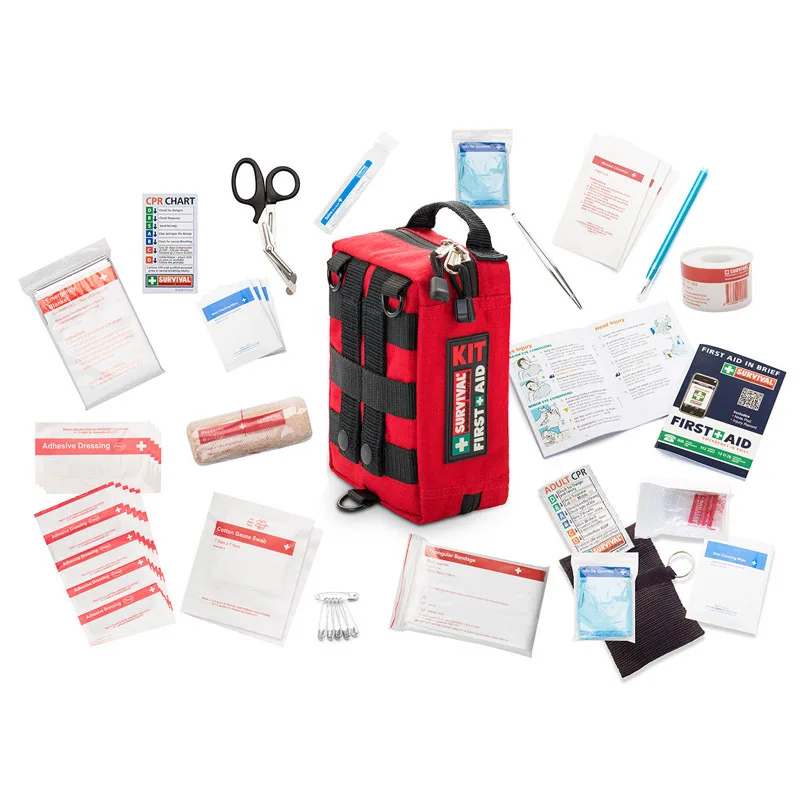 Portable Small Emergency Survival Kit with Tag Medical Storage Bag Wound Care Complete First Aid Kit for Car Camping Home Travel