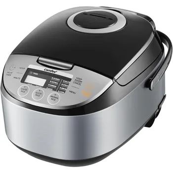 6‑Cup Uncooked Non‑Stick Rice Cooker with Fuzzy Logic & 24‑Hour Timer 1