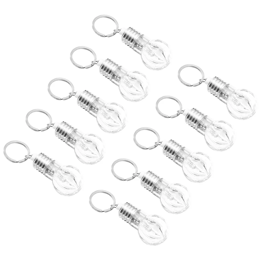 

10 Pcs Mini Flashlight Colorful Changing Key Chain Unique Design Keychain Camping LED Bulb Clear Lamp Torch Keyring