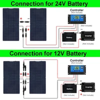 Panneau solaire 240w 120w 200w 100w Flexible 12V Chargeur de batterie pour maison camping-car yacht RV Cellule solaire monocristalline EU warehouse DHL shipping 6