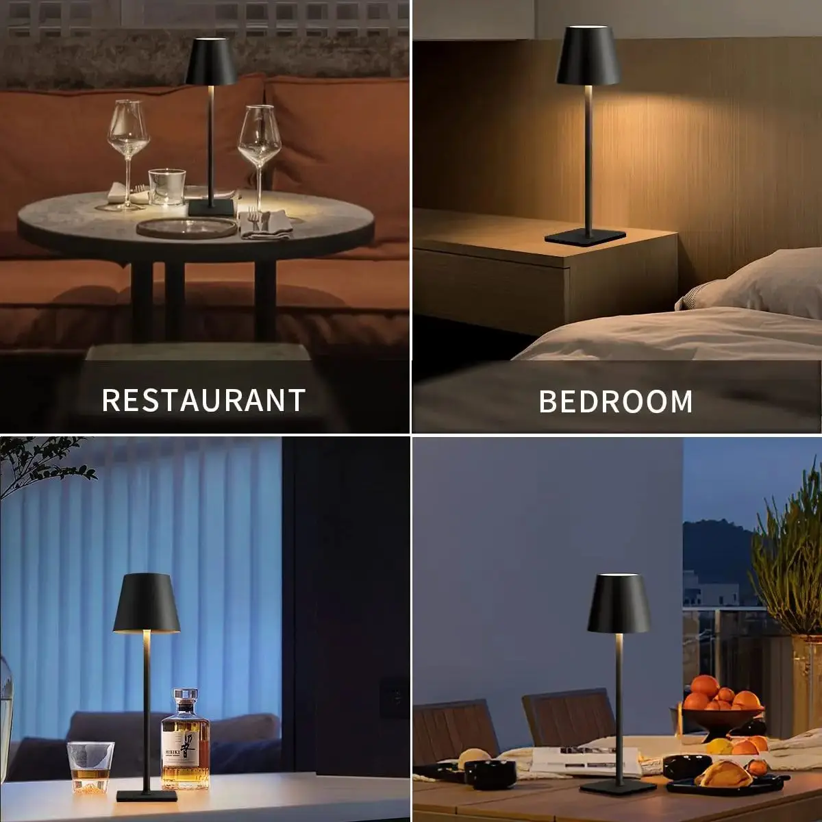 방수 터치 조명 LED 책상 램프, USB 충전 바, 레스토랑 분위기 조명, 무선 책상 램프, 공부 사무실 램프