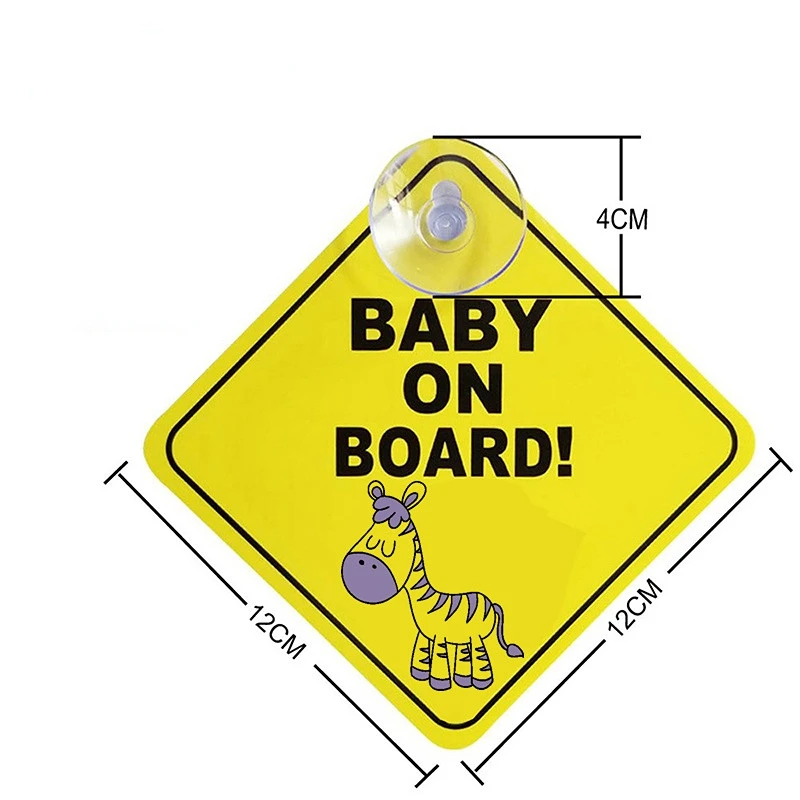 BABY IN CAR BABY ON BOARD Suction Cup Car Sticker Sticker