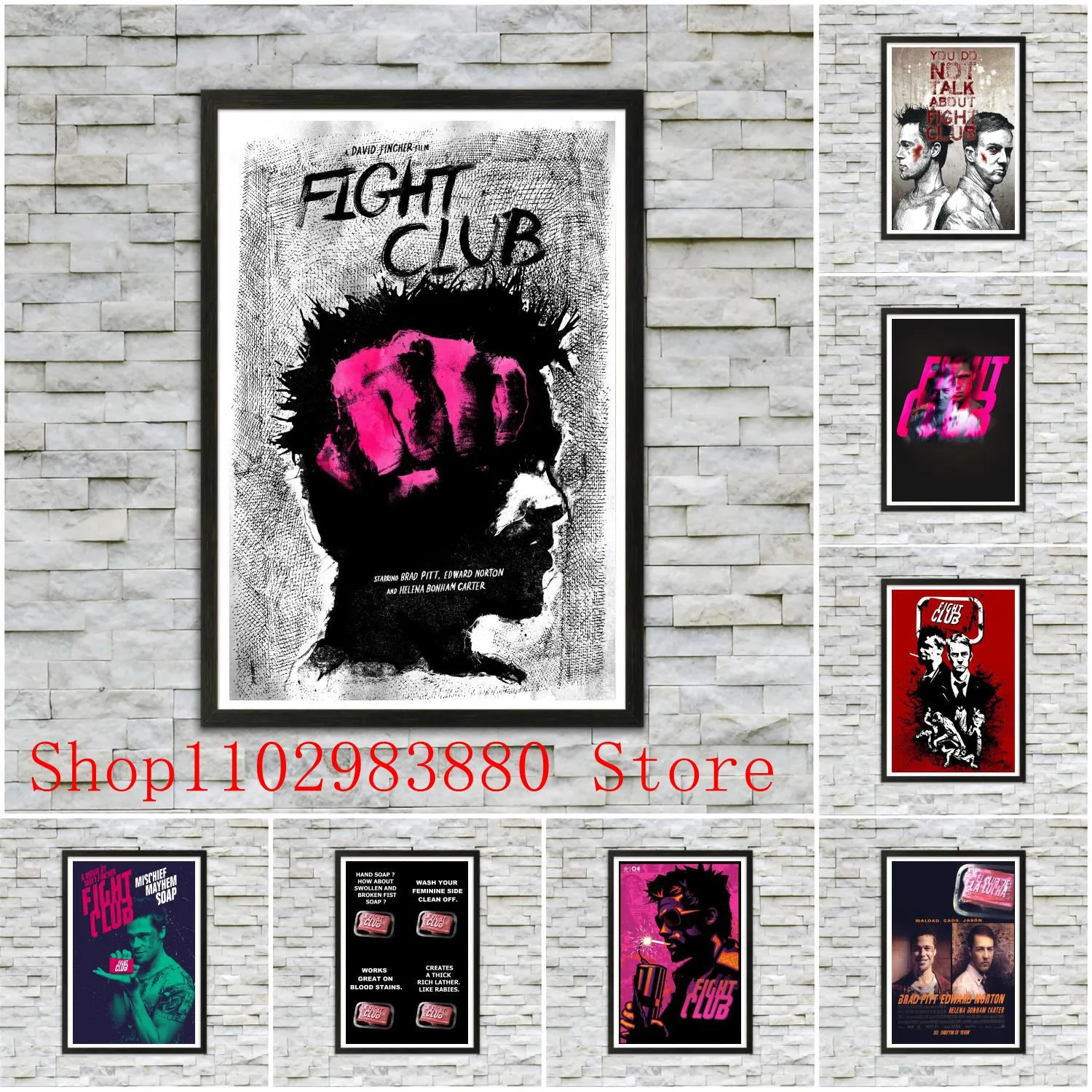 

Fight Club Movie Poster Canvas Painting Posters and Prints Wall Art Picture Home Living Room Decor