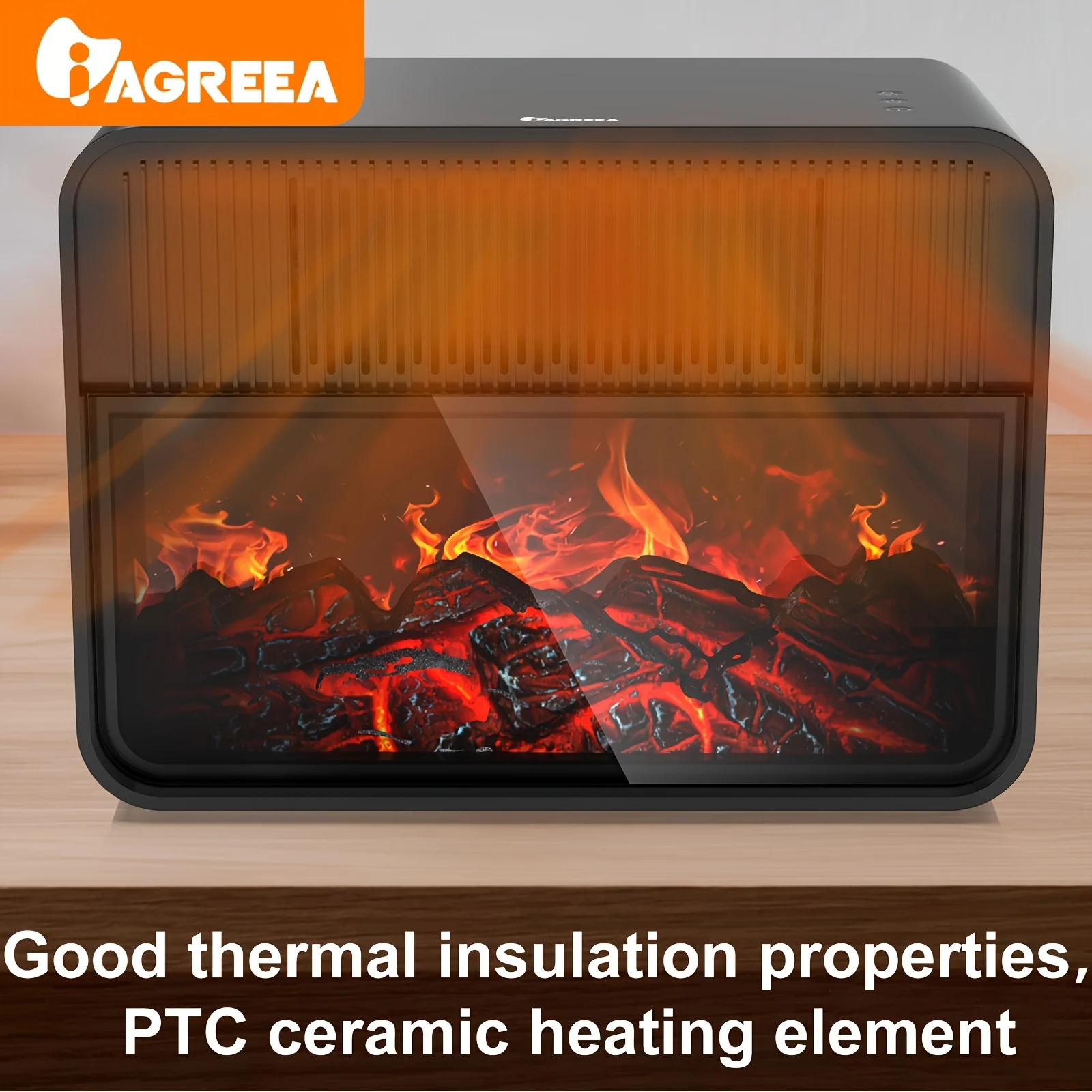 

Drelex Heater, Innovative Flame Fireplace Style, With Remote Control, High Appearance, PTC Ceramic Heating, Safe And Lightweight