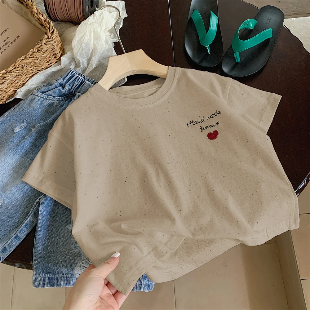 

Милая Детская рубашка для девочек, быстросохнущая дышащая эластичная детская одежда с коротким рукавом, детская спортивная танцевальная майка для йоги, рубашки, 4 цвета