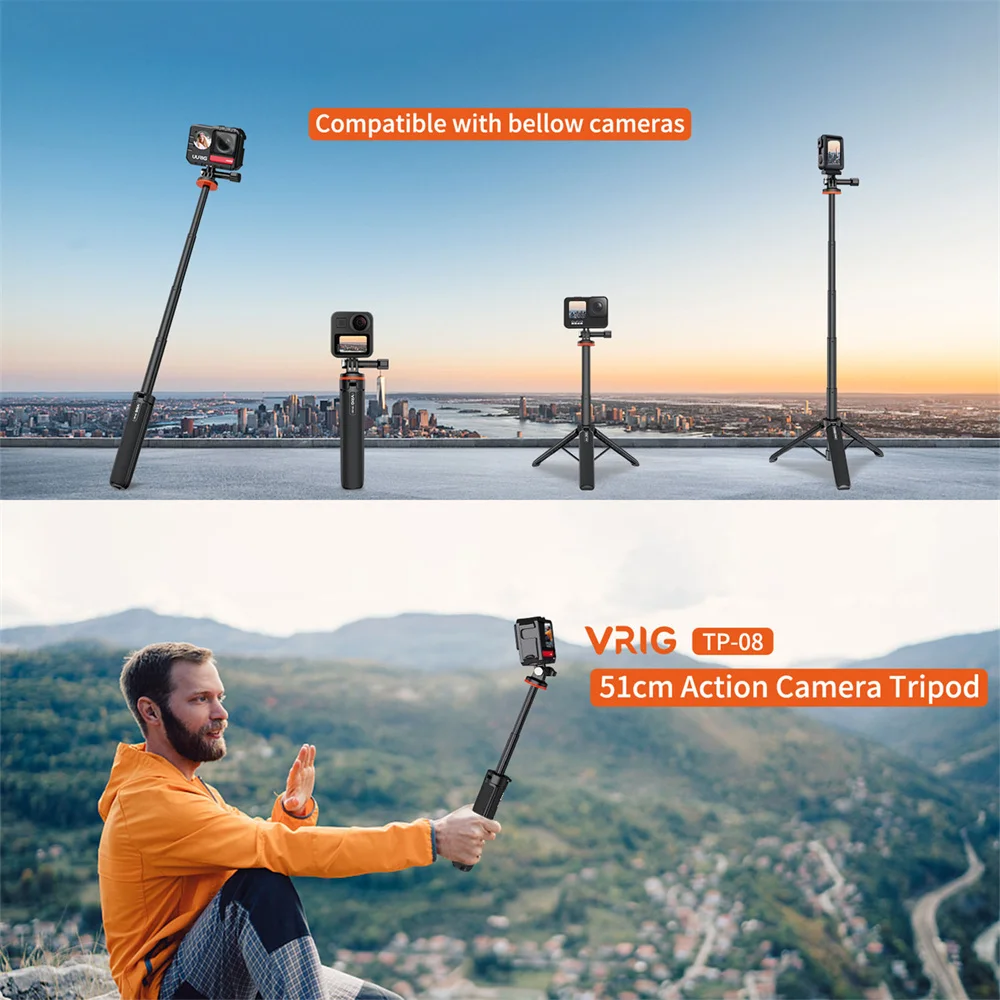 Palo Selfie En Aluminio Con Trípode Control Bt Gopro Celular + Luz Led