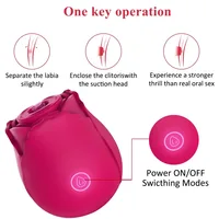 Rote Rose Spielzeug Stimulator Zunge lecken Vibrator für Frauen mit 10 Geschwindigkeiten wiederaufladbare Klitoris Nippel Sexspielzeug Valentinstag Frauen 3