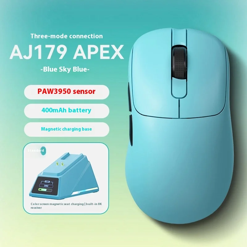 Ajazz Aj179 Pro/Apex ماوس ألعاب لاسلكي مع قاعدة شح...