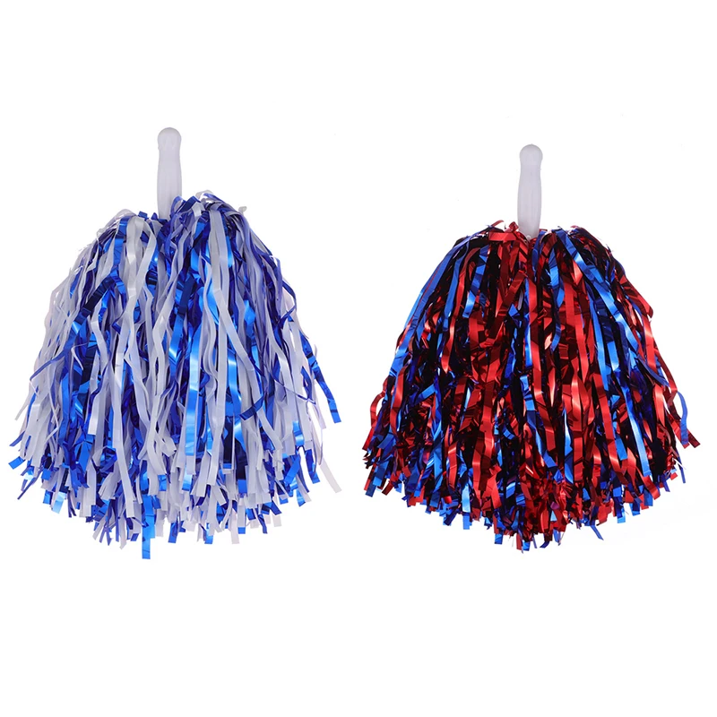 Cheerleading Pom Poms With Handle Cheer Balls Gold Yellow Pink Red Green Blue for Hand Dance Women Girl Kids Pompoms Accessories cheerleading pom poms