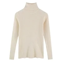 Korean High Collar Knitted Long Sleeve Base Shirt Pure Color Slimming Versatile Underwear Elegant Inner Long Top Women's Fashion - Image 5