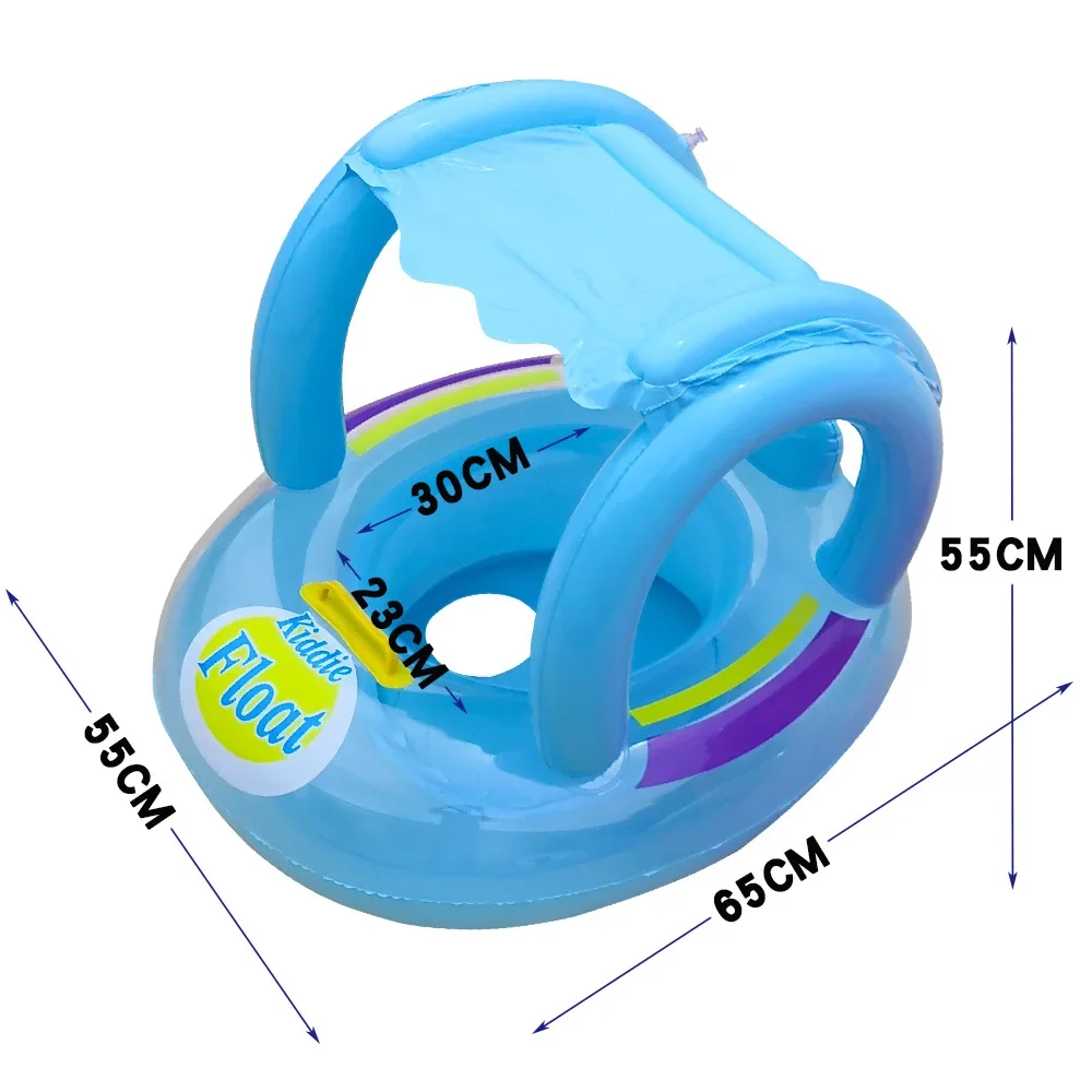 Swim Ring New Baby Swimming Float with Sunshade Inflatable Infant Floating Kids Circle Bathing Summer Toys Toddler Rings 6