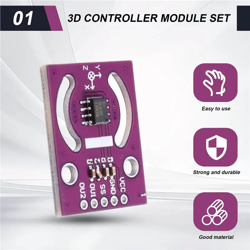 뜨거운 판매-1 세트 MCU-93 MLX90333 3D 핸들 조이스틱 센서 모듈 SPI 인터페이스 Arduino, 게임 컨트롤러용 절대 위치