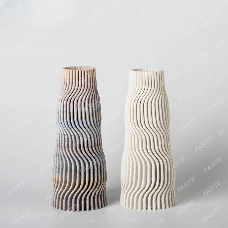 

3D printing irregular ceramic flower ware, modern model room, living room, porch, flower arrangement, decorative vase