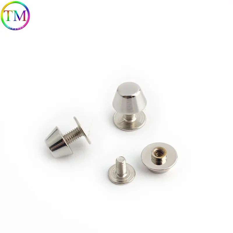 9mm 10mm 11mm Metal Solid Cap Rivets Soild Copper Round Nail Bucket Shape Diy Leather Screw Back For Craft Bag Belt Wallet Shoes
