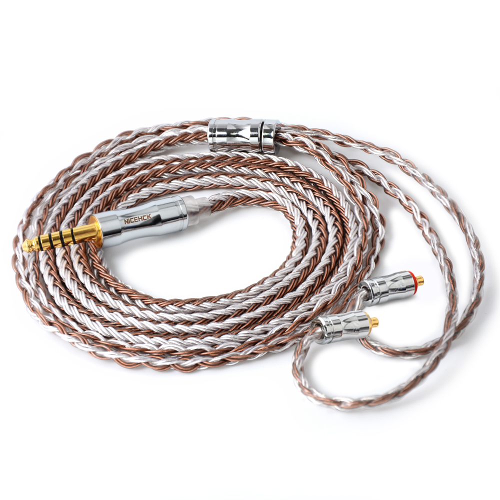 NiceHCK C16-5 16 Core Copper Silver Mixed Cable  3.5/2.5/4.4mm Plug MMCX/2Pin/QDC Pin For BL-03 TRNCCAKZZSX TFZ QDC NX7MK4