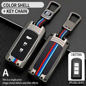 Car Key Case Fob Shell Cover For Mitsubishi ASX L200 Outlander Eclipse Cross Pajero Sport Lancer Accessories Styling Keychain