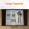Expandable Utensil Tray for Kitchen Organizers, For Drawer, Cabinet And Shelf,Storage for Spoons, Forks, Knive 4