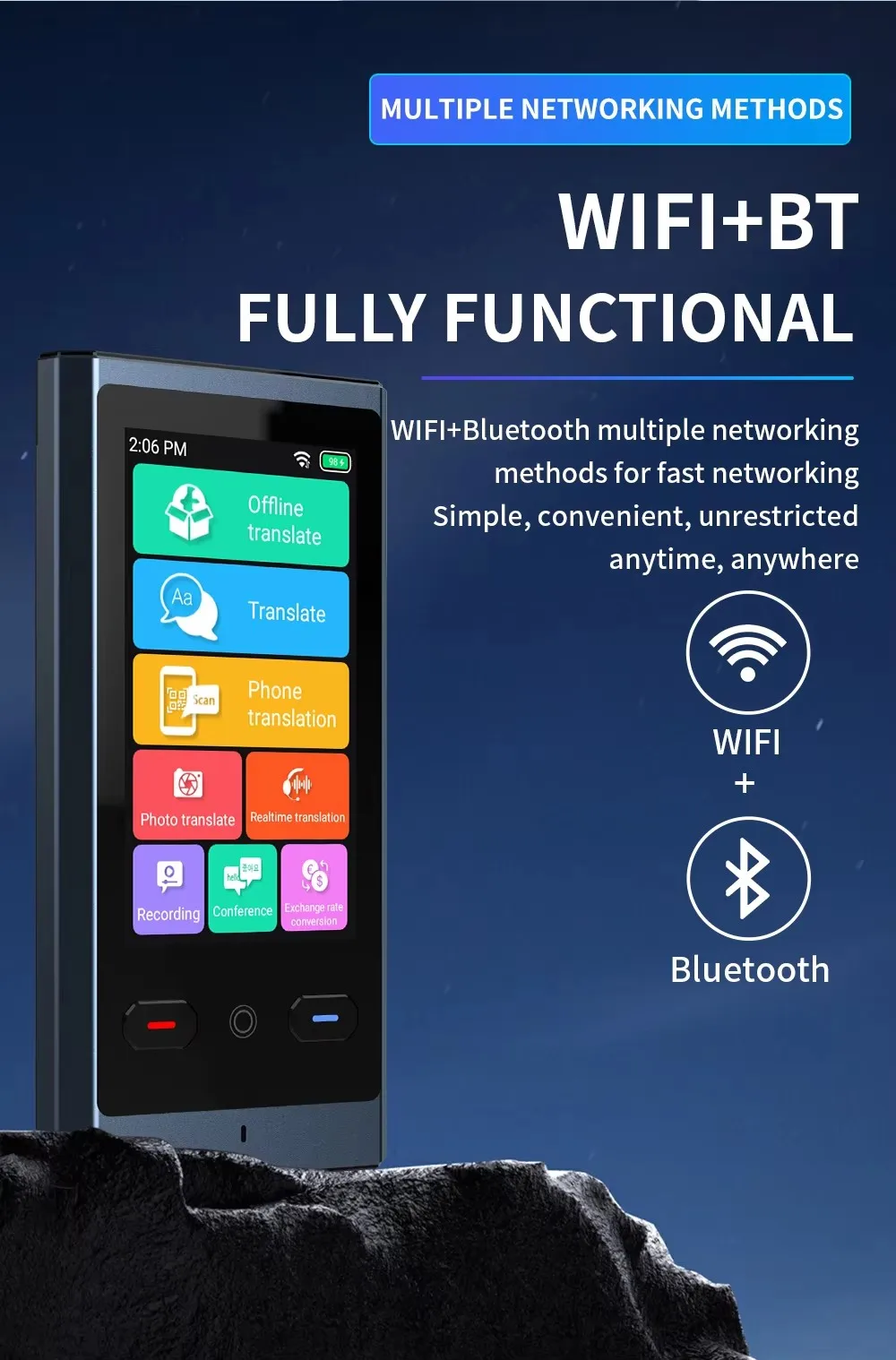 Z9 Translation Machine Smart Voice Photo Scanning Instant Offline Portable Translator AI Recording Business Travel,language translator