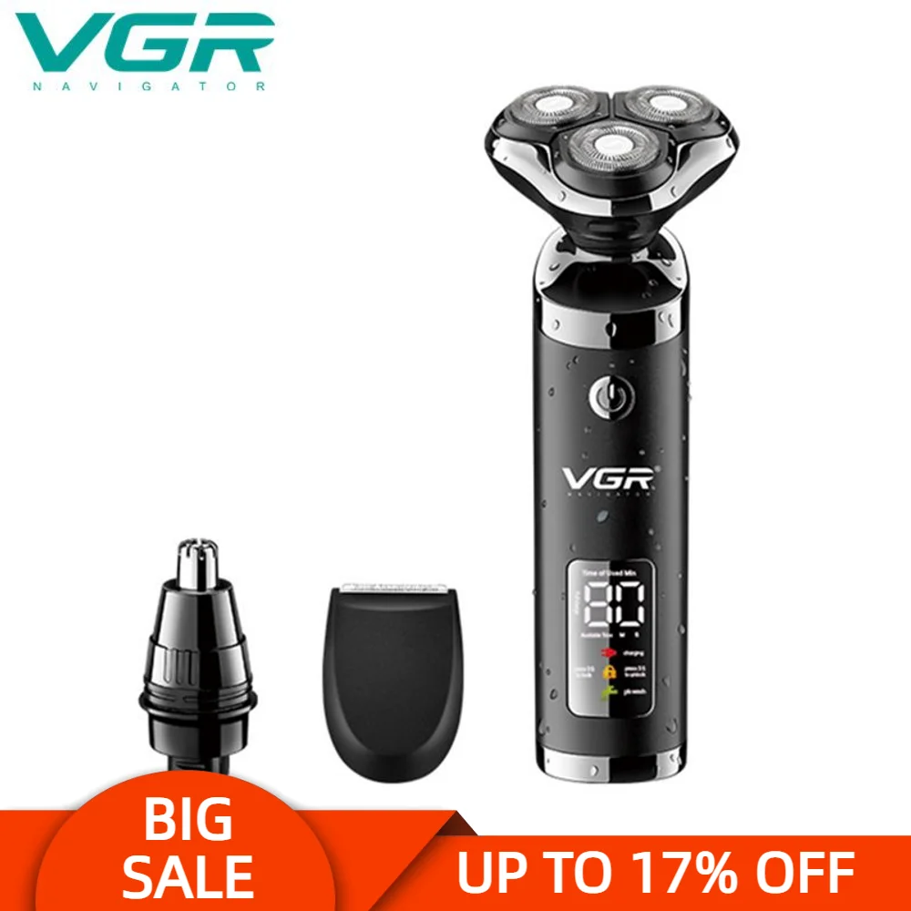 VGR 313 Electric Shaver Professional 3D Floating Double-Ring Veneer IPX7 Waterproof USB Charging Personal Care Rechargeable V313 replacement charging cable cord fit for ring enabled video doorbell 2020 release 2 3 3 plus 4 doorbell pro plus
