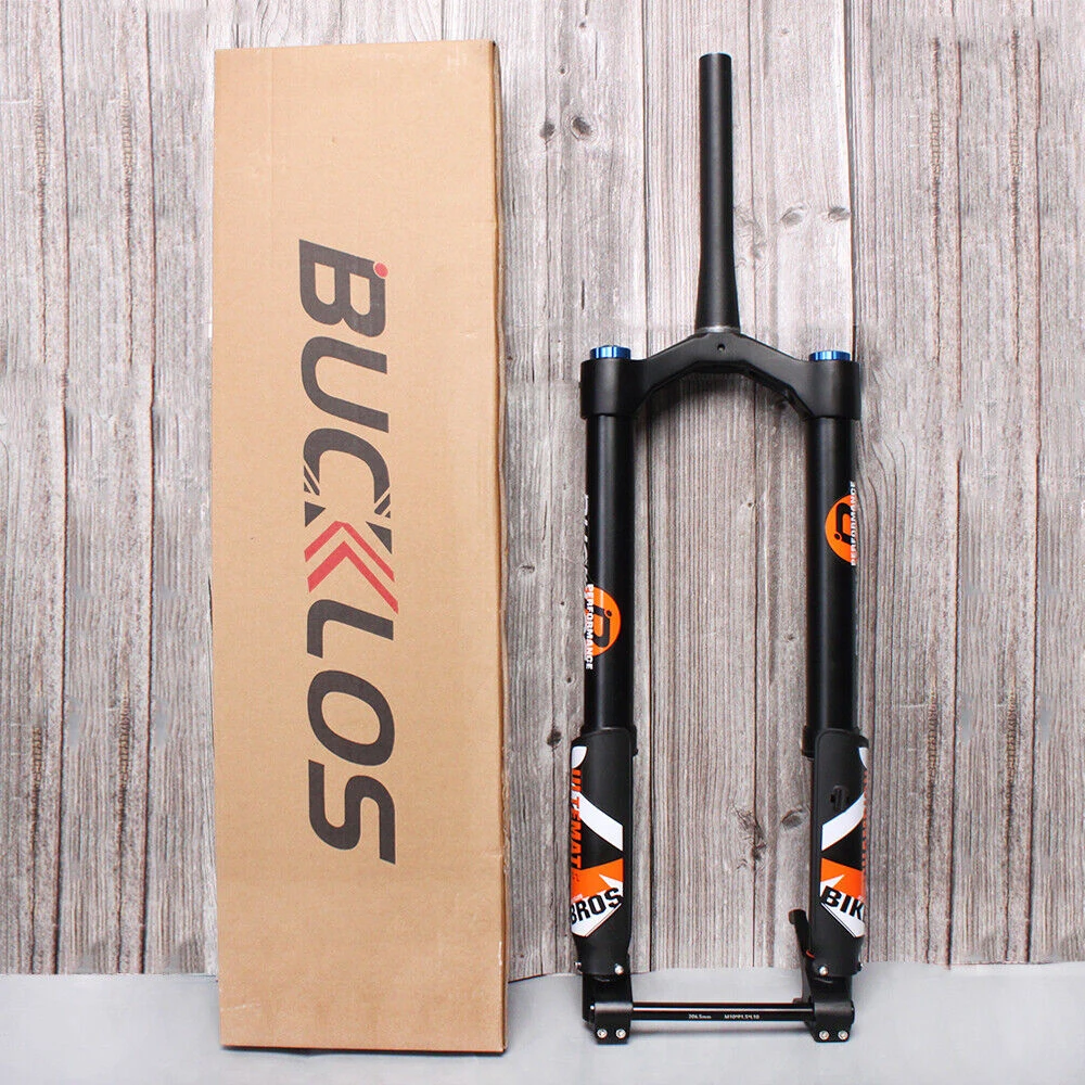 

BUCKLOS MTB вилка для велосипеда пневматическая подвеска 20 дюймов 26 дюймов Толстая вилка 140 мм дорожная через ось Велосипедная вилка 1-1/8 для Горный электровелосипед снежного пляжа