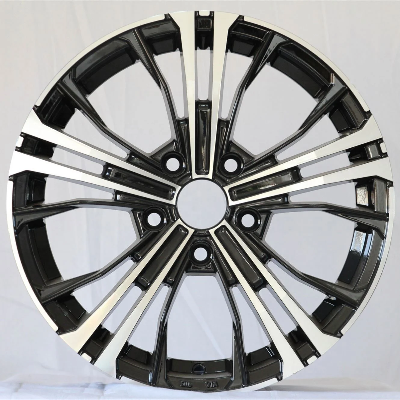 Flrocky [Black Machined Face] 16 Inch 4*98 4*100 5*100/105/108/110/112/114.3 Passenger Car Alloy Wheel Rims High Quality