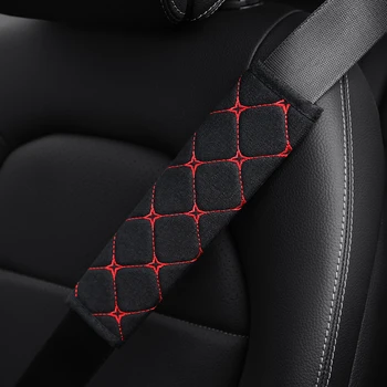 Un tessuto traspirante ricamato in lino per cintura di sicurezza per auto, copertura per tracolla, copertura per cinghia assicurativa, accessori per auto