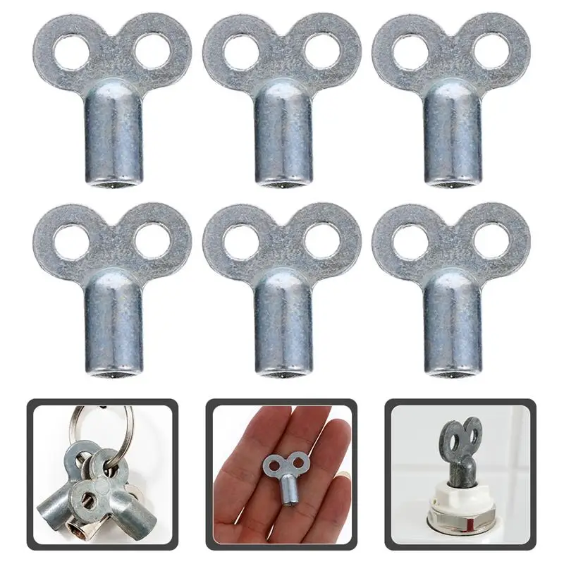 6/8pcs Radiator Valve Key Faucet Key Radiator Water Tap Plumbing Bleeder Key Air Vent Central Heating Tool Heater Wrench