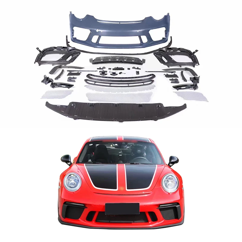 

Suitable for Porsche 911 GT3 front bumper assembly body kit 991 GT3 pp injection molded front bumper 991.1 991.2 car grille