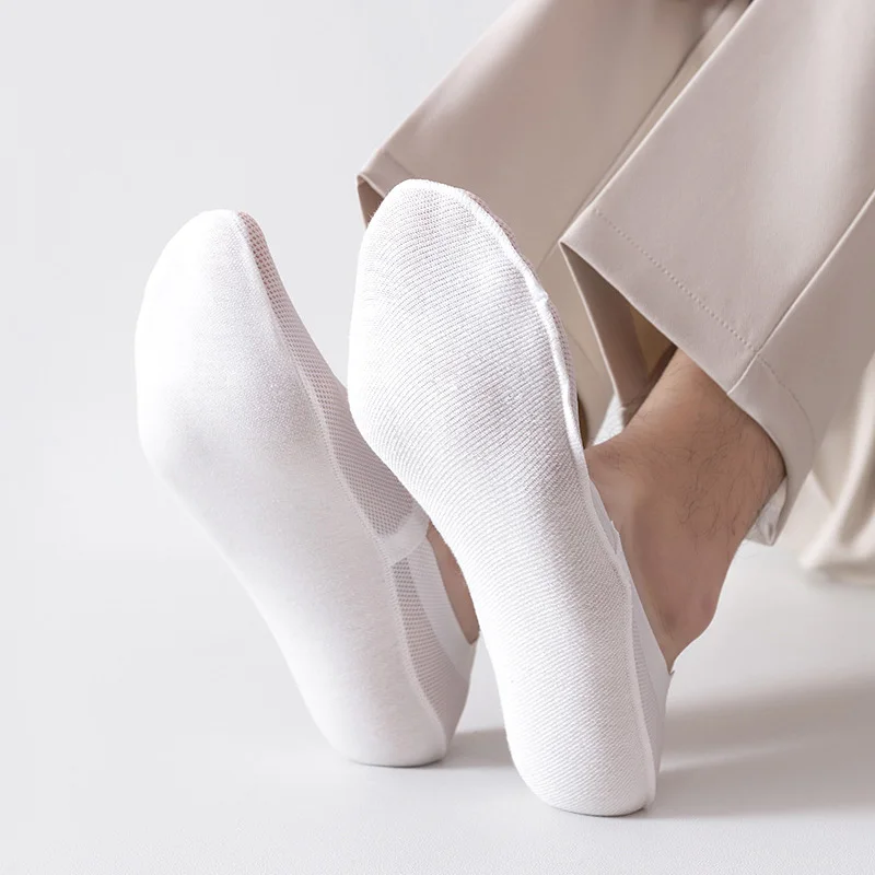 High Quality Summer Casual Socks Men Invisible Low Cut Sock Lot Breathable Silicone Non-slip Comfortable Soft Sokken
