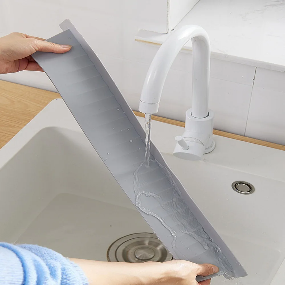 Silicone Kitchen Sink Splash Guard Countertop Reusable Heightenin Bar Water Baffle Plate kitchen splash guard