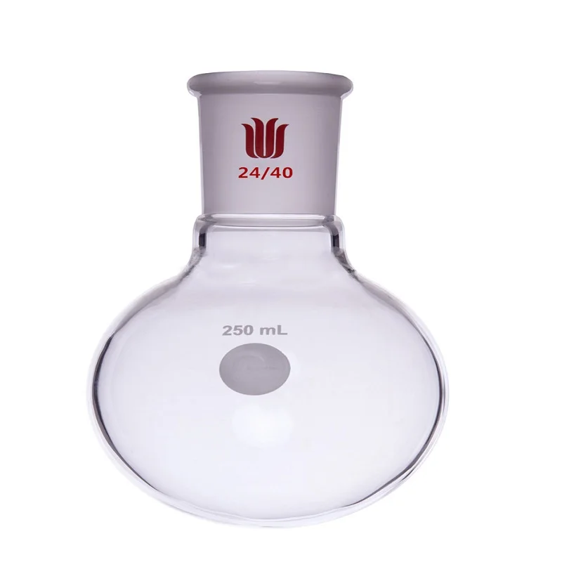 SYNTHWARE 단일 목 둥근 바닥 볼 병, 조인트 24/40, 용량 25mL-5000mL, 붕규산 유리 플라스크