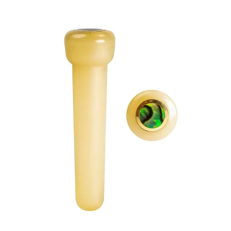 6x Guitar Unslotted Pin Unbleached Bone String Peg Acoustic Luthier Saddle Nut Abalone shell Dot H03-N