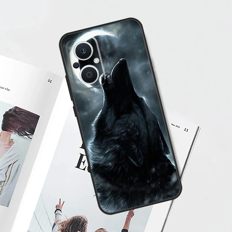 Moon Roaring Wolf Design Phone Case Cover