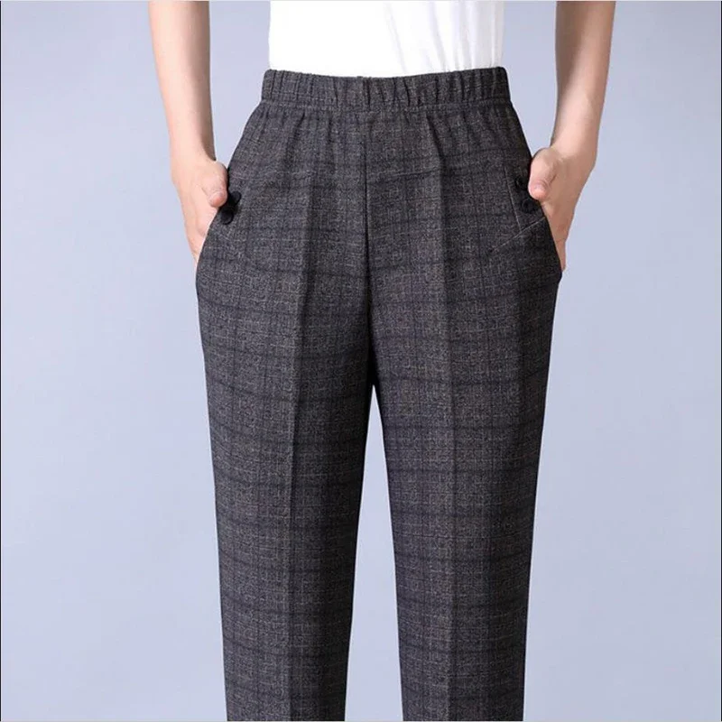 

Summer Thin Casual Harem Pants Women Oversize High Waist Baggy Pantalones Mother Ankle Length Stretch Classics Trousers Z184