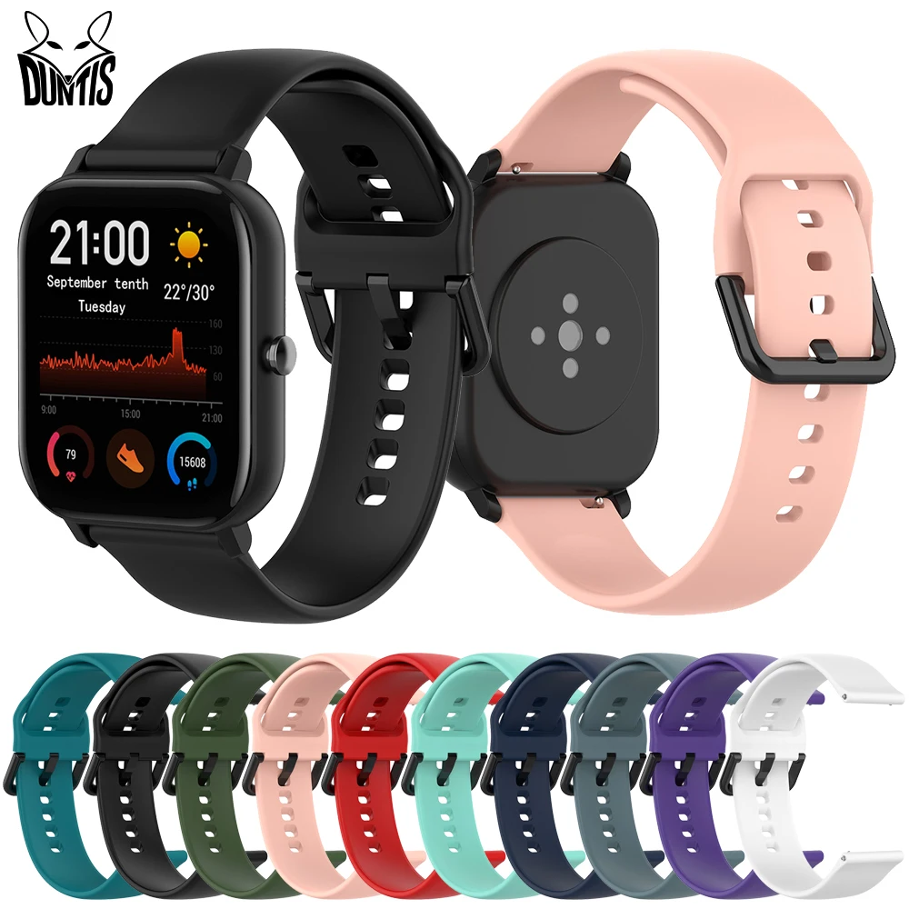 E ECSEM Paquete de 6 correas compatibles con Amazfit GTS 4 mini, silicona  suave, impermeable, ajustable, correa de repuesto para reloj deportivo