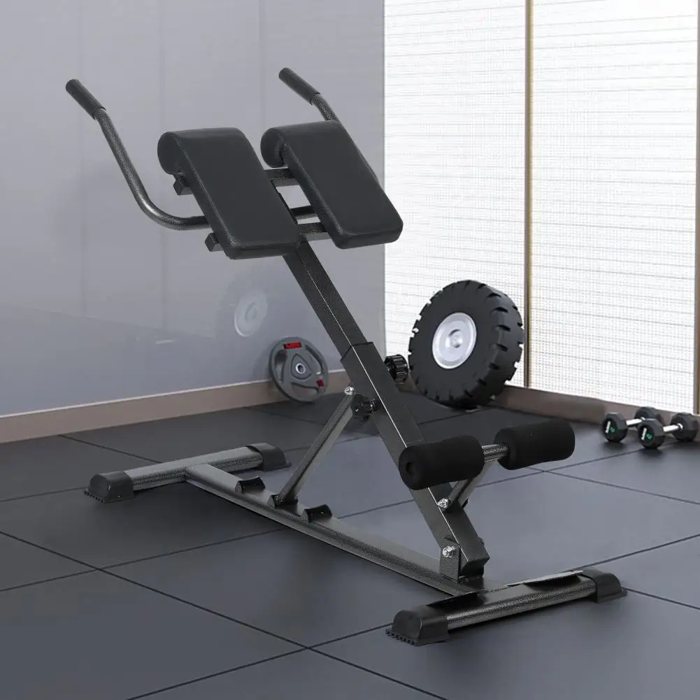 1Pc Back Extension Bench Waist Extension Workout Hyperextension Roman Chair Iron Buttocks Machine Sit Up Gym Bench for Men Women