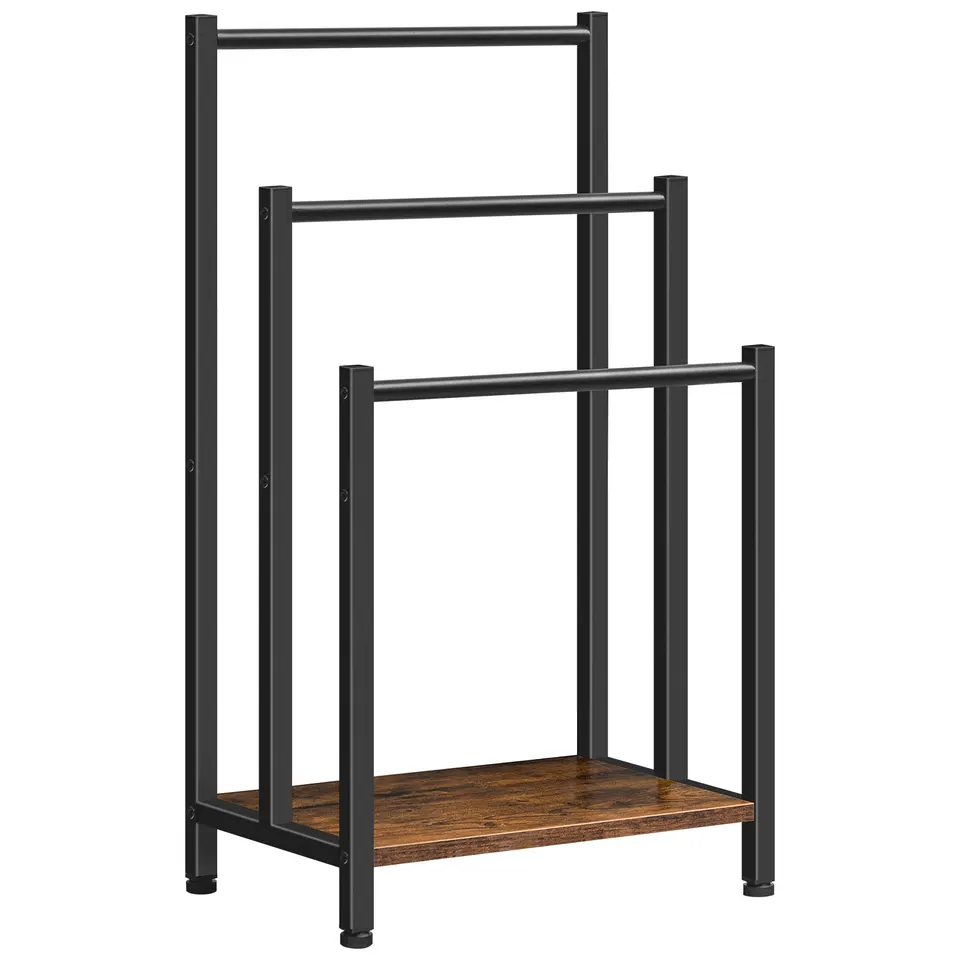 GIANTEX Handdoekstandaard, staande handdoekhouder met stangen, badhanddoekhouder zonder boren, 45 x 22 x 86 cm, ruimtebesparende badhanddoekstandaard voor handdoeken, kleding en dekens (wit