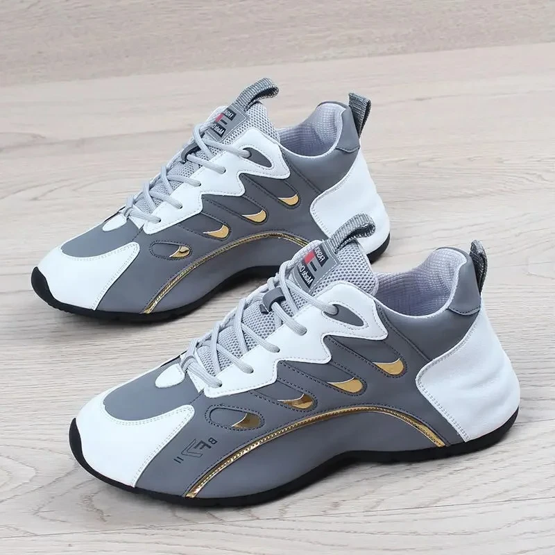 Women's Breathable Leather Fashion Trainers Comfortable Running_voghion.com