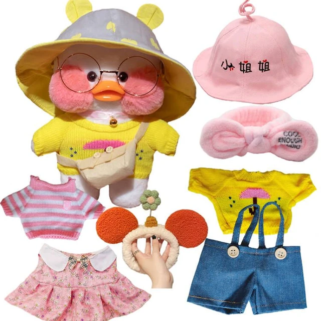 Pato De Pelúcia Com Roupa Kawaii Lalafanm Com Óculos E Roupa