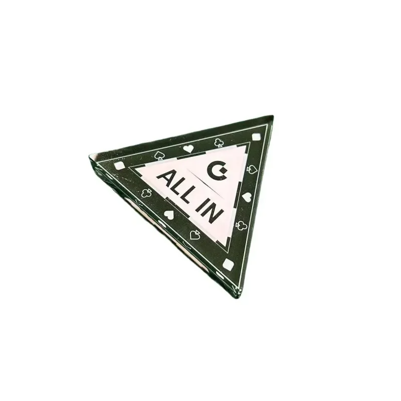 1 Pcs Triangle Poker ALL IN Chip Acrylic Dealer Buttons Chips Tokens Parties Casinos Home Games Crystal Poker Accessories poker chips