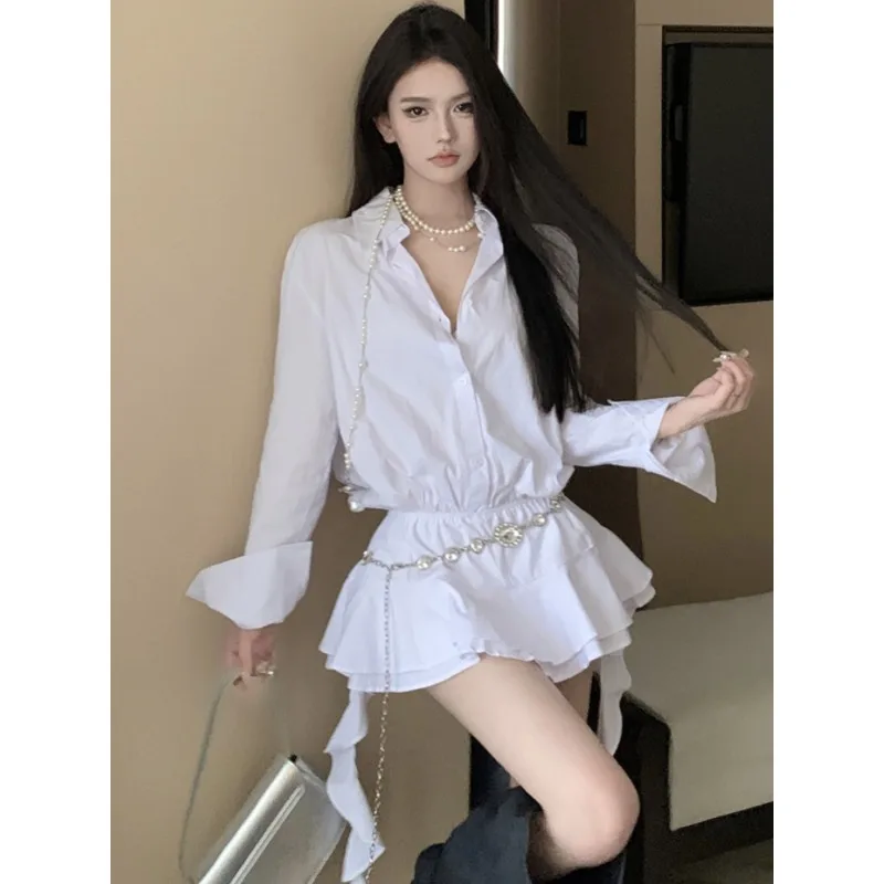 

2024 Women autumn Irregular Elegant Office Lady Bodycon ruffles mini Dress French Vintage Y2k Dress Korean Retro Fashion