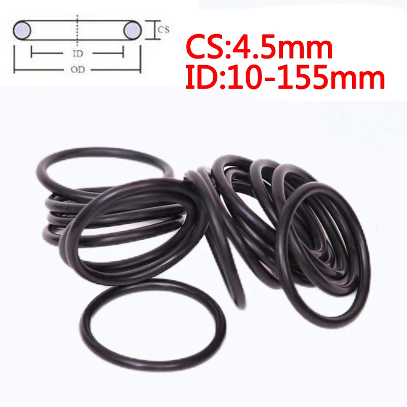 

5/10/20/50Pieces NBR Rubber O Ring Automobile Sealing Black O-Ring CS 4.5mm ID10-155mm Oil Sealing Gasket