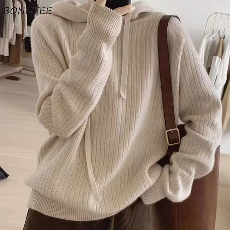 

New Pullovers Women Sweater Knitted Design Early Autumn Classic Soft Trendy Elegant England Style Tender College Chic Young Fit